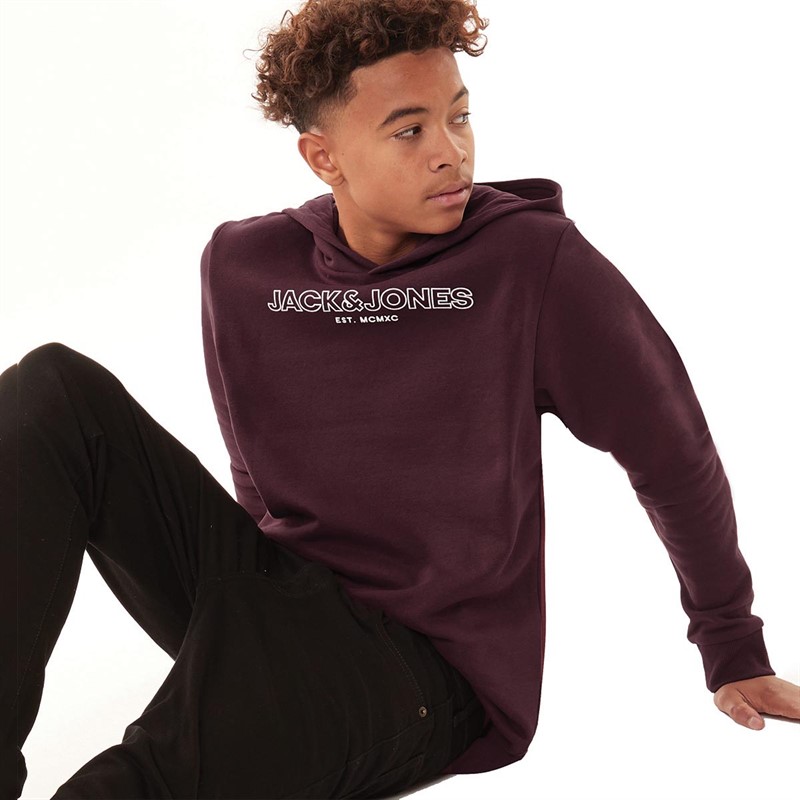 JACK AND JONES Chłopięce Jwhbank Bluzy z kapturami Burgund