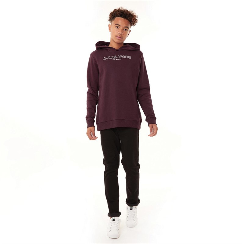 JACK AND JONES Chłopięce Jwhbank Bluzy z kapturami Burgund