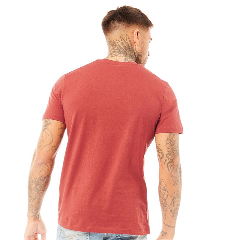 JACK AND JONES T-Shirts Star Homme Rouge Rouille