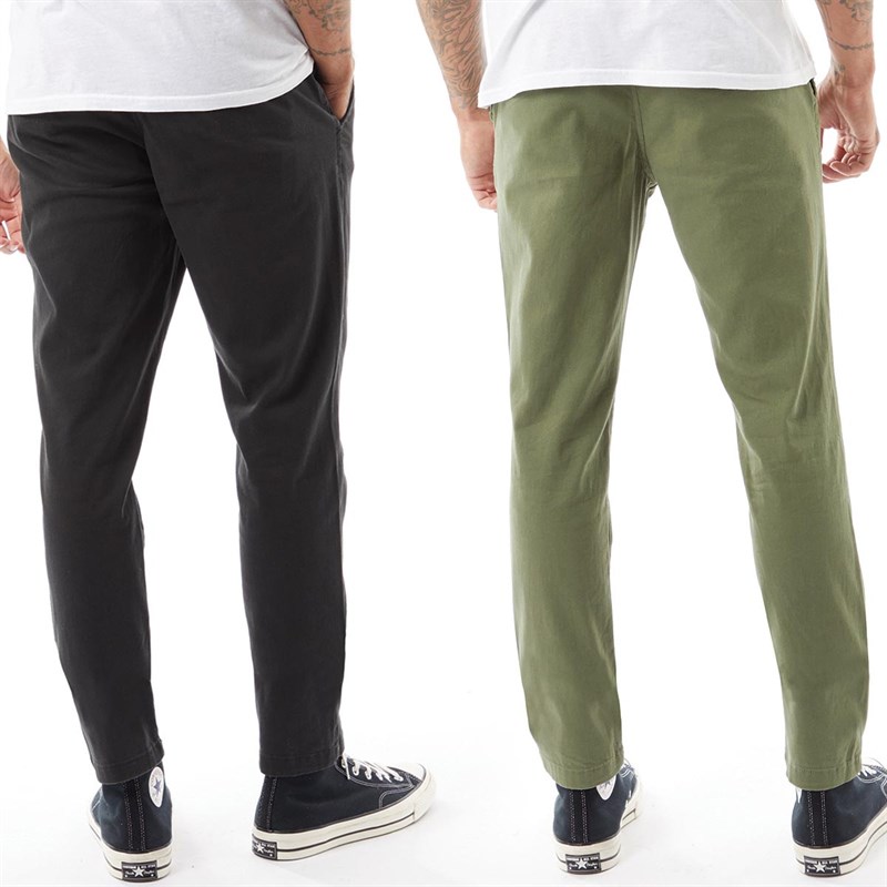 JACK AND JONES Mens Marco Dave Two Pack Chinos Dusty Olive/Black