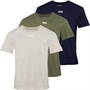 JACK AND JONES Mens Alfie Relaxed Fit Three Pack T-Shirts Navy Blazer/Moon Beam/Dusty Olive