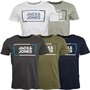 JACK AND JONES Mens Lucas Big Crew Five Pack T-shirts White/Navy Blazer/Dusty Olive/Asphalt/Ghost Grey