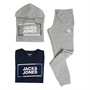 JACK AND JONES Mens Lucas Three Set Pack Light Grey Melange/Navy Blazer