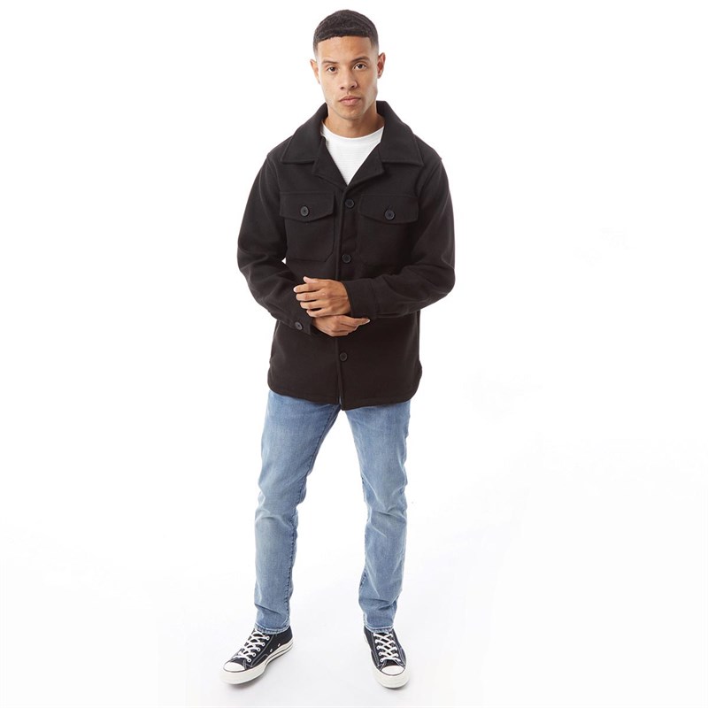 JACK AND JONES Mens Ollie Shirt Jacket Black