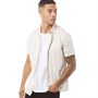 JACK AND JONES Mens Den Patrick Stripe Short Sleeve Shirt Oxford Tan
