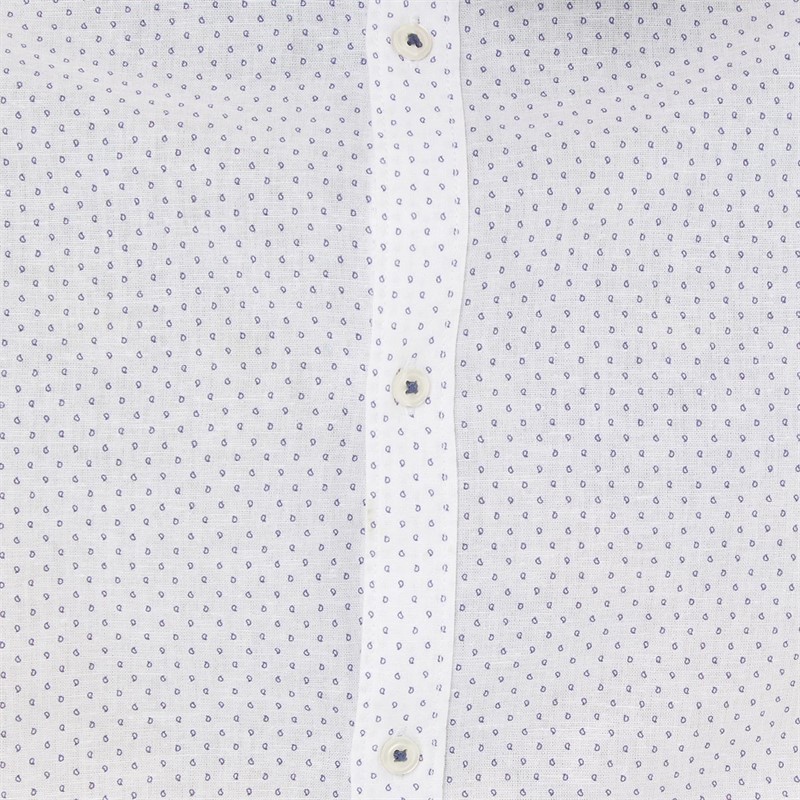 JACK AND JONES Mens Band Summer AOP Long Sleeve Shirt White