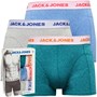 JACK AND JONES Mens Super Twist Three Pack Trunks Light Grey Melange/Lapis Blue/Deep Teal