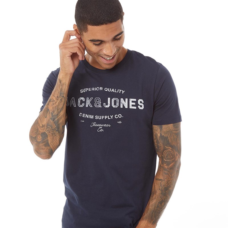 JACK AND JONES Herren ONeck TShirts Navy