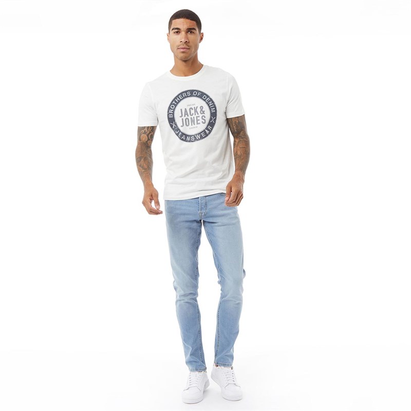 JACK AND JONES Herren O-Neck T-Shirts Weiß