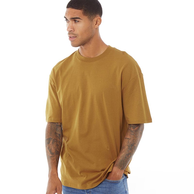 JACK AND JONES Mens Crew Neck T-Shirt Rubber
