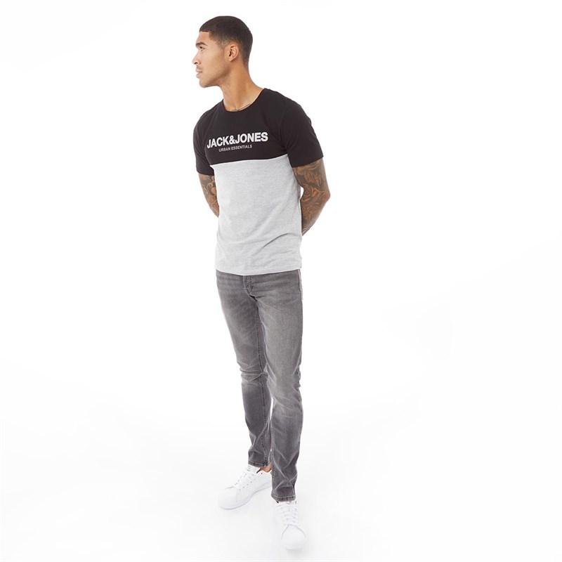 JACK AND JONES Mens Eurban Blocking T-Shirt Black