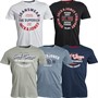 JACK AND JONES Mens Andy Big Logo Five Pack T-Shirts Black/Navy Blazer/ Wrought Iron/White/Flintstone