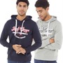 JACK AND JONES Mens Andy Two Pack Hoodies Navy Blazer/Wrought Iron