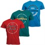 JACK AND JONES Mens Andy Big Logo Three Pack T-Shirts Storm/French Blue/True Red