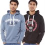 JACK AND JONES Mens Andy Two Pack Hoodies Black/Flint Stone