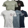 JACK AND JONES Mens Andy Five Pack T-Shirts Black/Navy Blazer/ Wrought Iron/White/Flintstone
