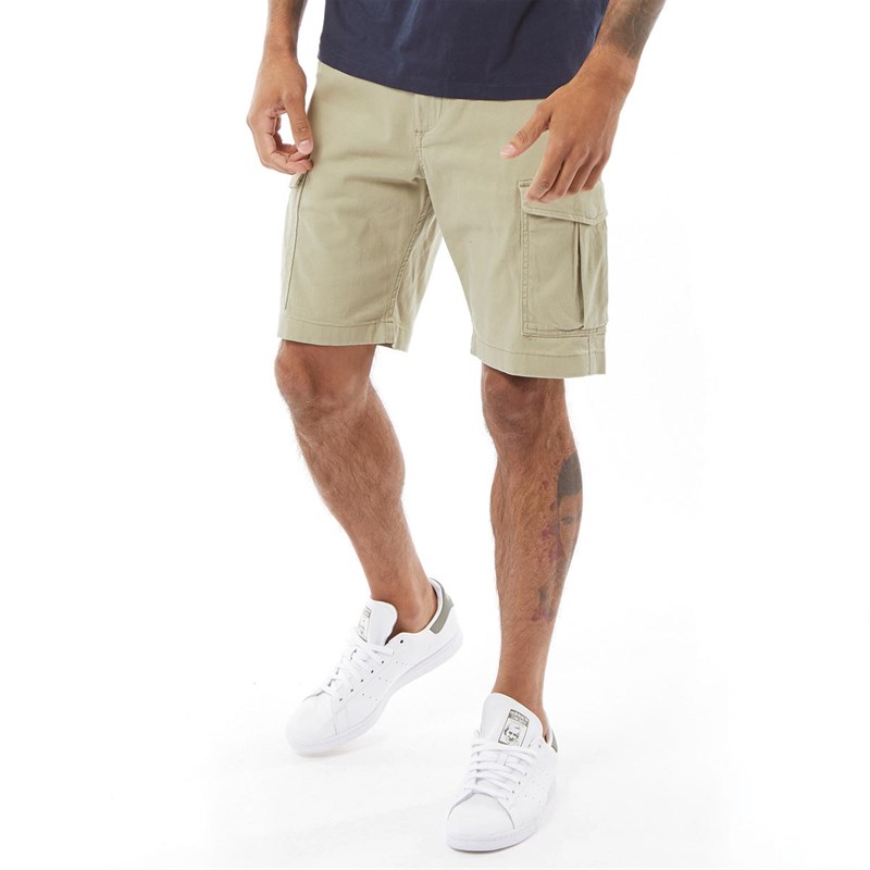 JACK AND JONES Mens Joe Cargo Shorts Crockery
