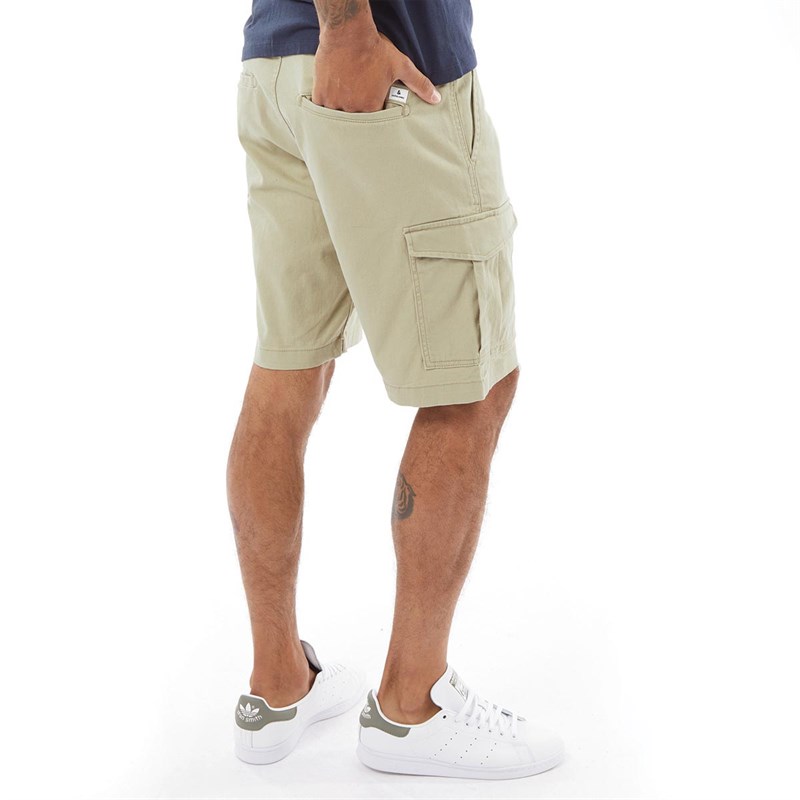 JACK AND JONES Mens Joe Cargo Shorts Crockery