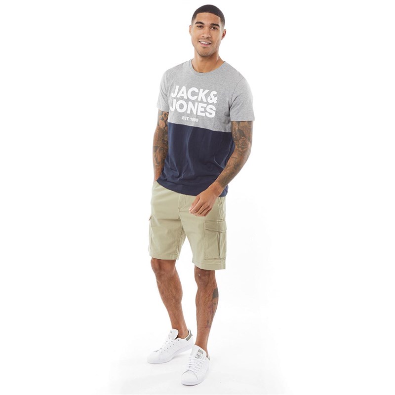 JACK AND JONES Mens Joe Cargo Shorts Crockery