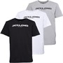 JACK & JONES T-shirts Harry en lot de 3 Garçon Blanc/Noir/Gris Métal