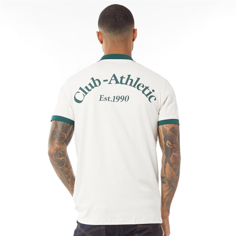 JACK AND JONES Mens Club Zip Polo Cloud Dancer