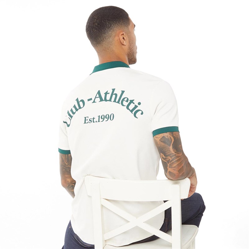 JACK AND JONES Mens Club Zip Polo Cloud Dancer