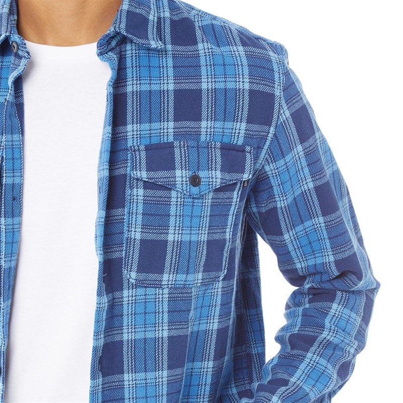 JACK AND JONES Mens Woodland Check Overshirt Peacoat