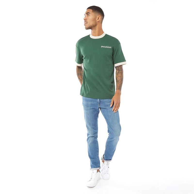 Buy JACK AND JONES Mens Ringer Crew Neck Tshirt Dark Green