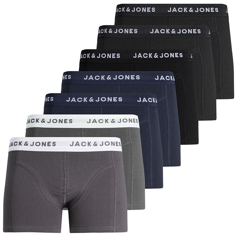 JACK AND JONES Boxers Jackris Trunks Seven Pack LN Homme Noir
