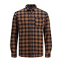 JACK AND JONES Heren Jwhchester Overhemden met lange mouwen Bruinoranje