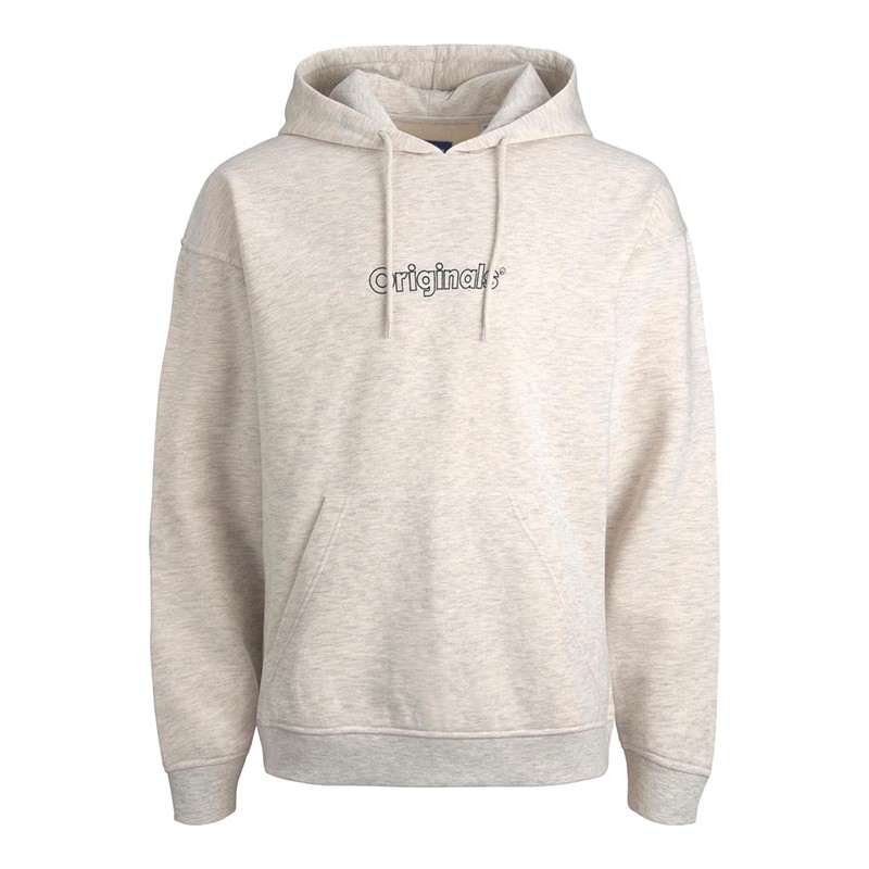JACK AND JONES Heren Jwhoslo Hood Hoodies Gemeleerd Wit
