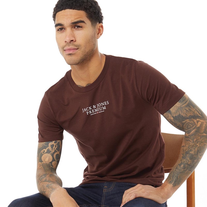 JACK AND JONES T-Shirts Card Homme Brun-Roux