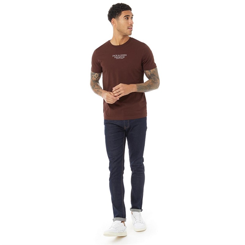 JACK AND JONES T-Shirts Card Homme Brun-Roux