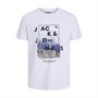 JACK AND JONES Heren Jcobooster Tee T-shirts Wit