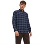 JACK AND JONES Heren Jcocor Flannel Check BD Overhemden met lange mouwen Marineblauw Geruit