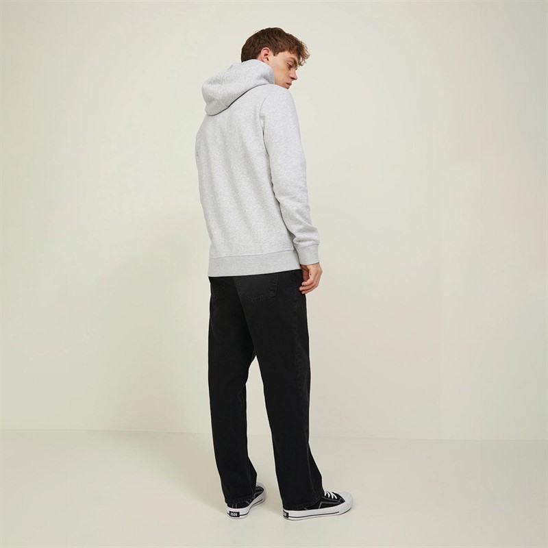 JACK AND JONES Heren Graphiti Hoodies Gemeleerd Lichtgrijs