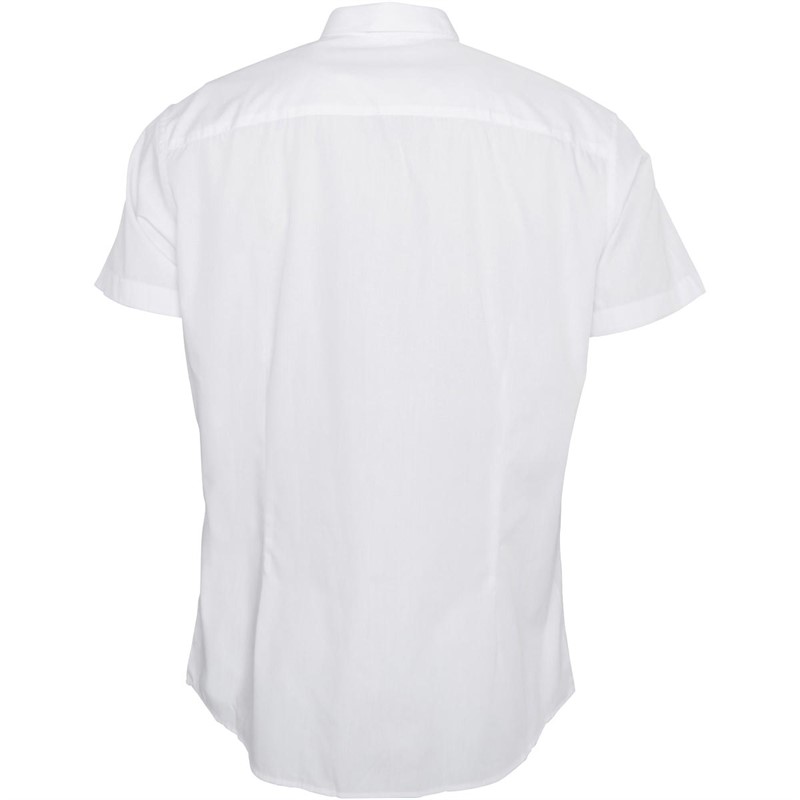 JACK AND JONES Heren Joe Plain Overhemden met korte mouwen Wit