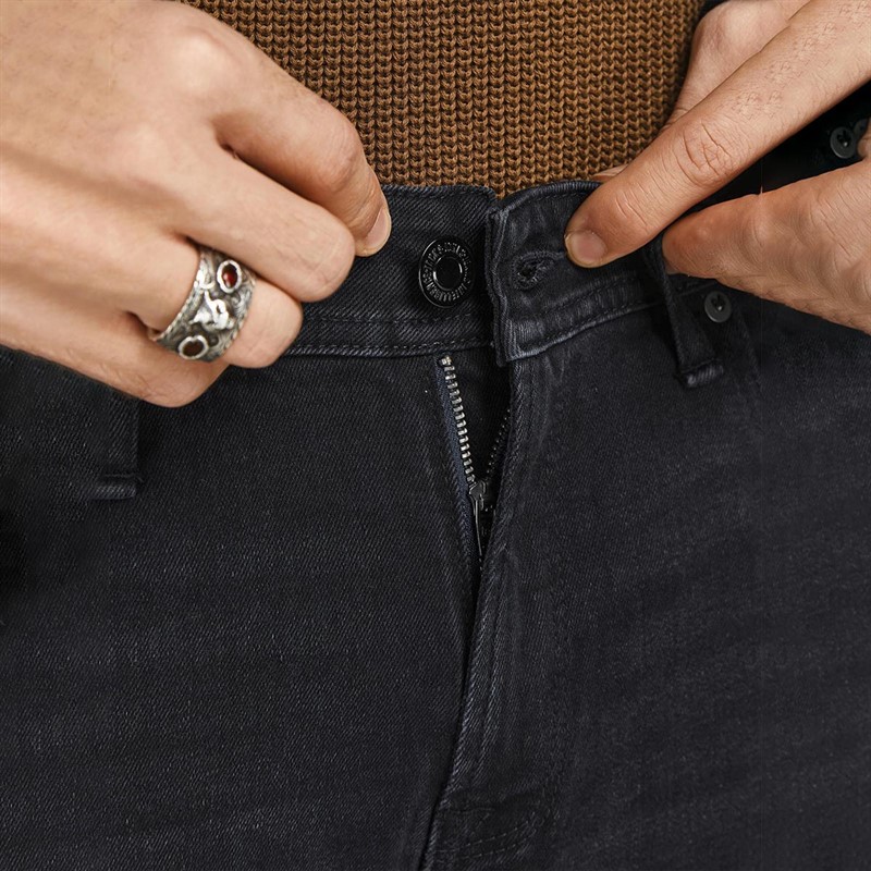 JACK AND JONES Heren Liam 342 Straight jeans Zwart