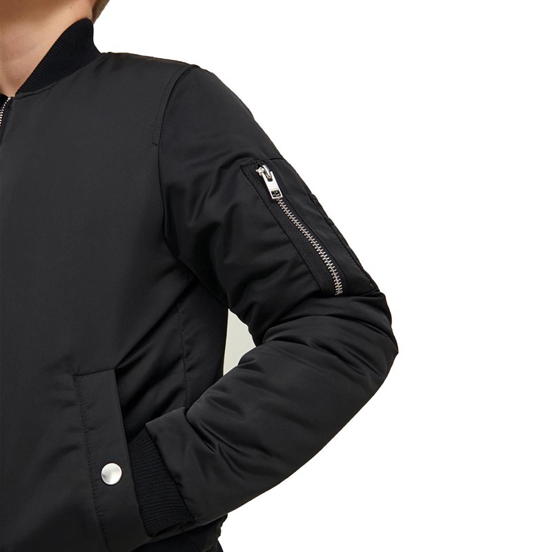 JACK AND JONES Drenge Terry Bomber Bomberjakke Sort