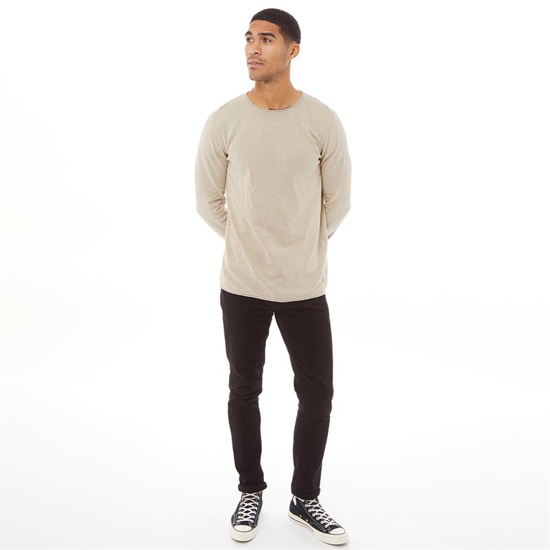 JACK AND JONES Mens Max Knit Crew Neck Jumper Crockery