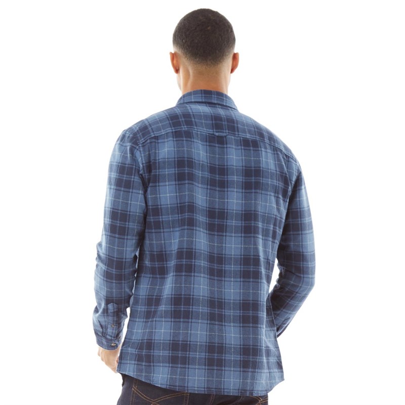 JACK AND JONES Mens Owen Long Sleeve Shirt Navy Blazer