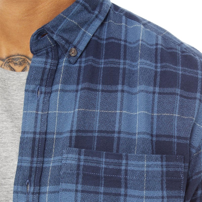 JACK AND JONES Mens Owen Long Sleeve Shirt Navy Blazer