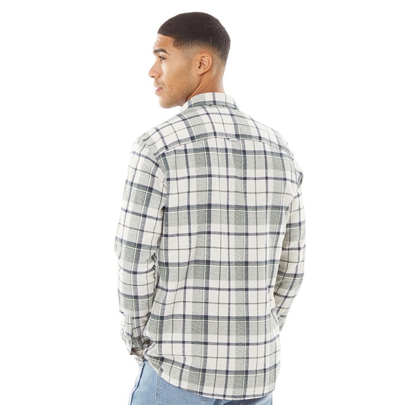 JACK AND JONES Mens Owen Long Sleeve Shirt Trekking Green