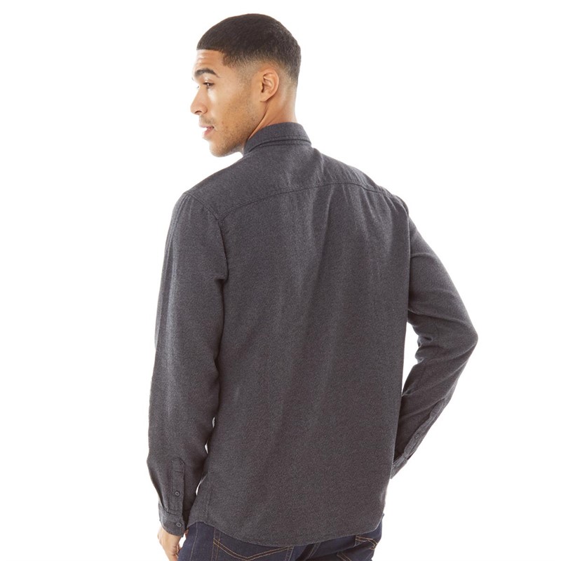 JACK AND JONES Mens Berg Long Sleeve Shirt Black