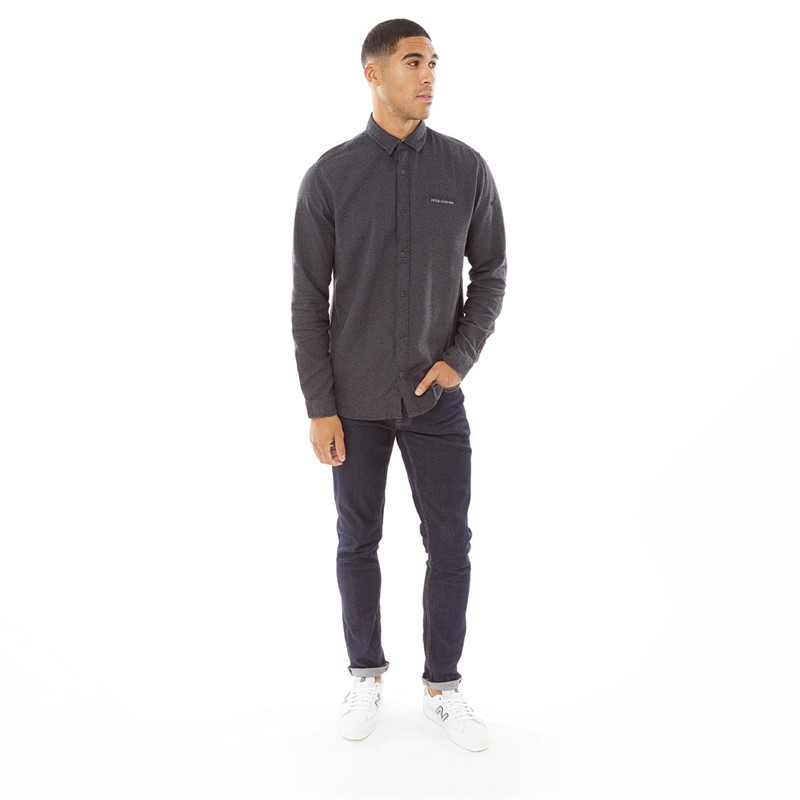 JACK AND JONES Mens Berg Long Sleeve Shirt Black