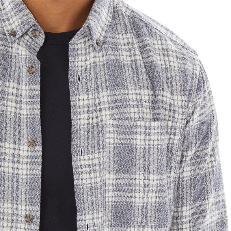 JACK AND JONES Mens Owen Long Sleeve Shirt Cloud Dancer