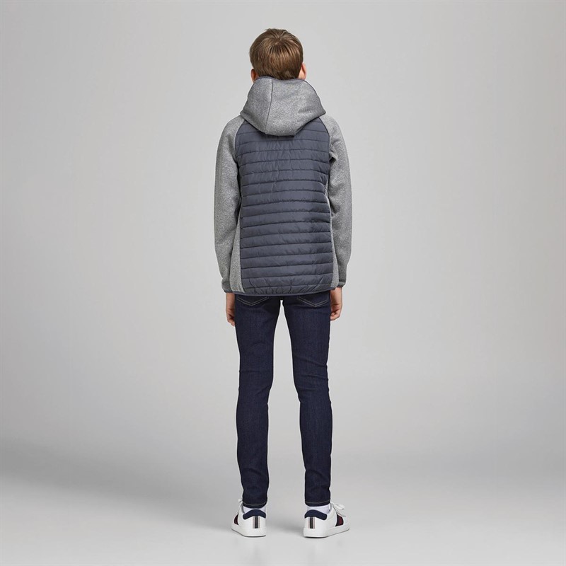 JACK AND JONES Boys Jjemulti Quilted Jacket Grey Melange