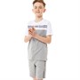 JACK AND JONES Boys Steve T-Shirt and Short Set Light Grey Marl/White