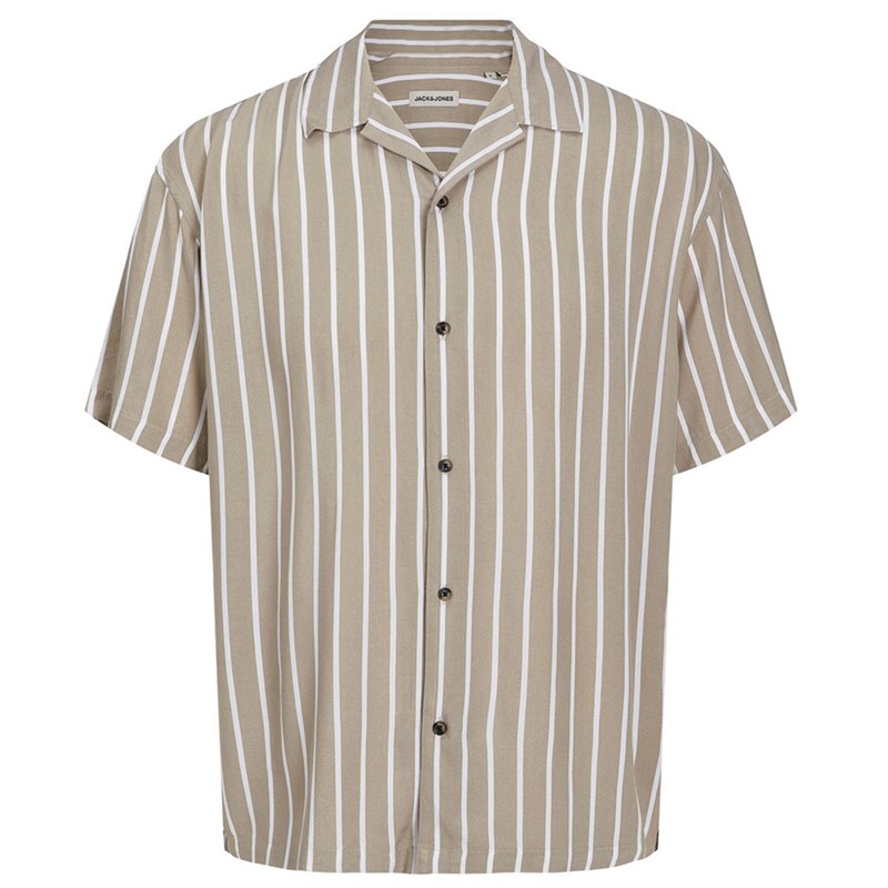 JACK AND JONES Herre Jeff Resort Skjorter med korte ærmer Ecru