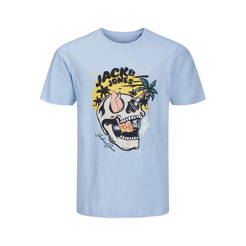 JACK AND JONES Chłopięce Venice Bones T-shirty Jasny Niebieski